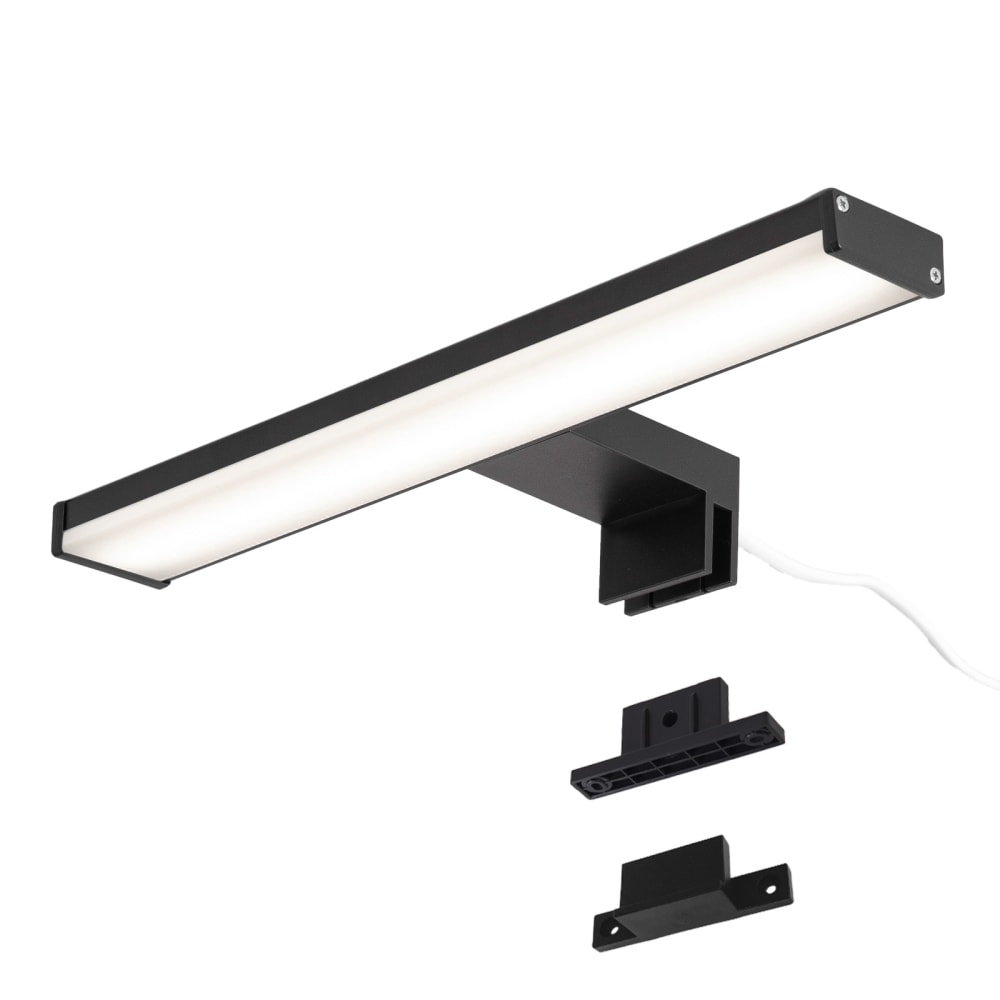 Alpinaluz Wandleuchte für Bad, LED 8W, 30 cm, Aluminium Schwarz style modern Schwarz Aluminium