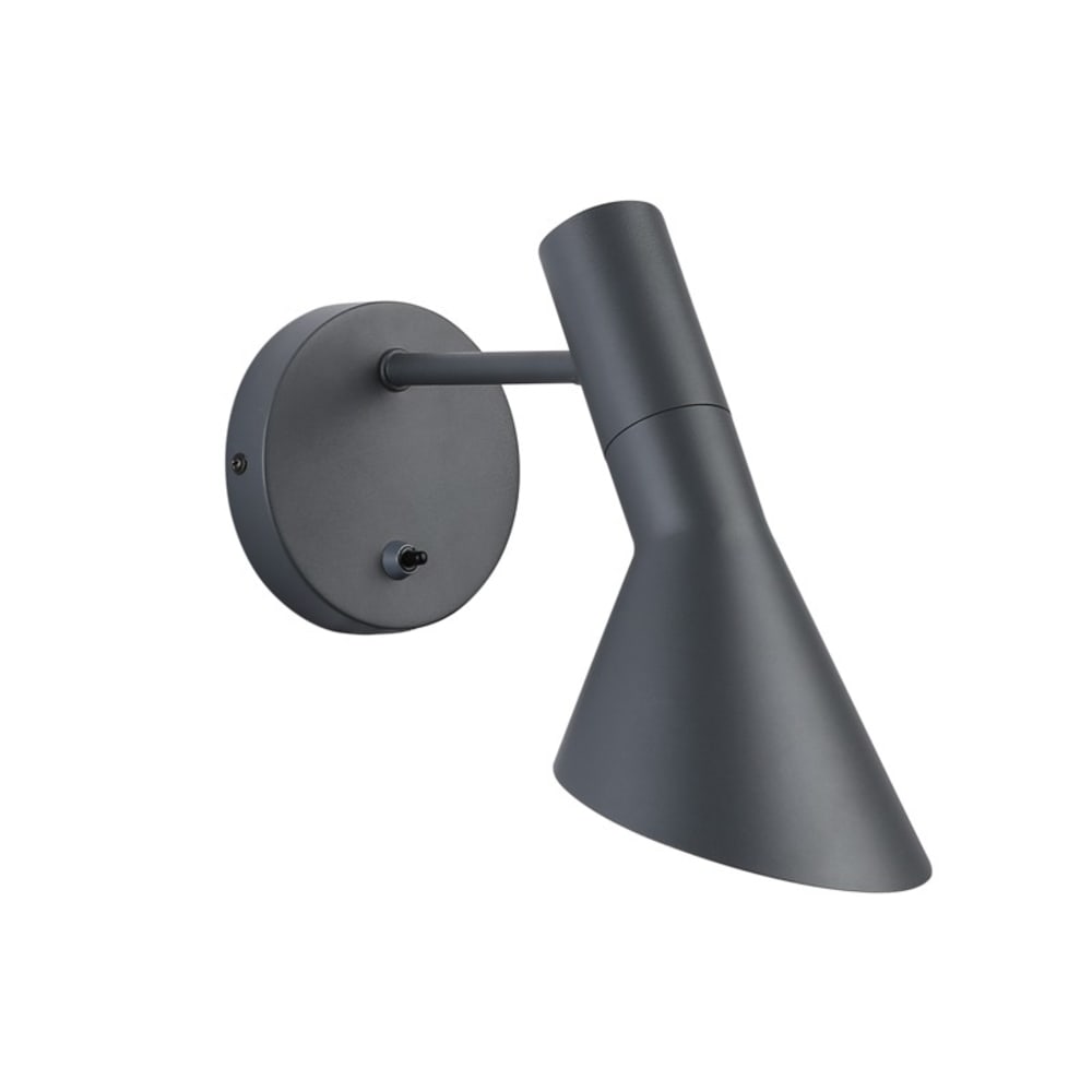 Applique murale grise orientable avec interrupteur, E27 30cm