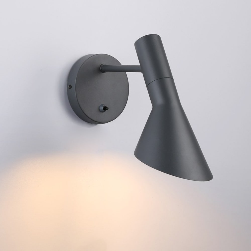 Applique murale grise orientable avec interrupteur, E27 30cm — vue 3