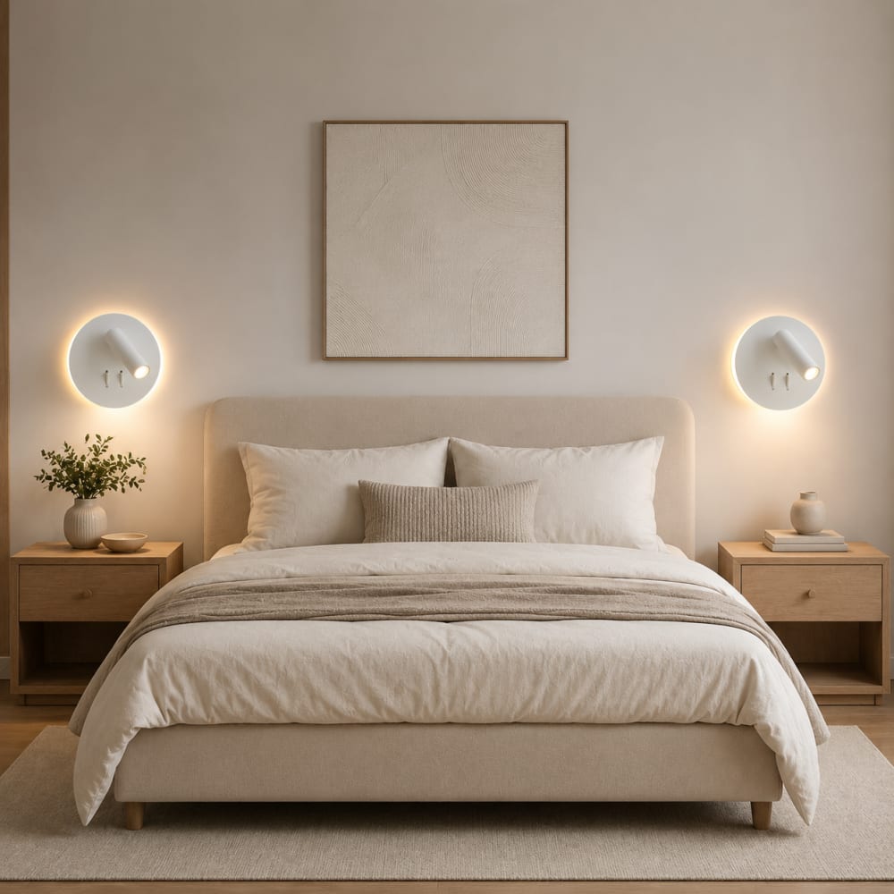 Applique murale blanche avec spot lecture 3W et lumière 6W 15cm — vue 4