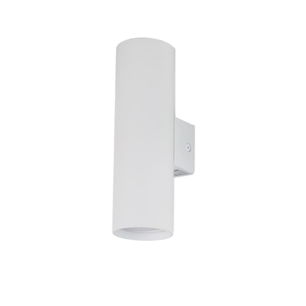 Applique murale aluminium blanc avec éclairage double, GU10 18cm