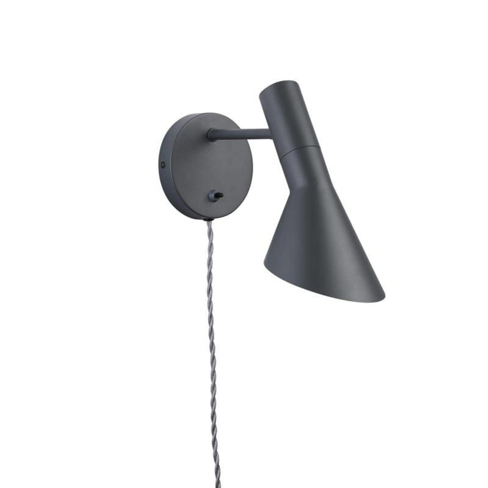 Alpinaluz Wandleuchte mit Kabel und Drehkopf, E27, verstellbar, Grau style modern Grau Metall