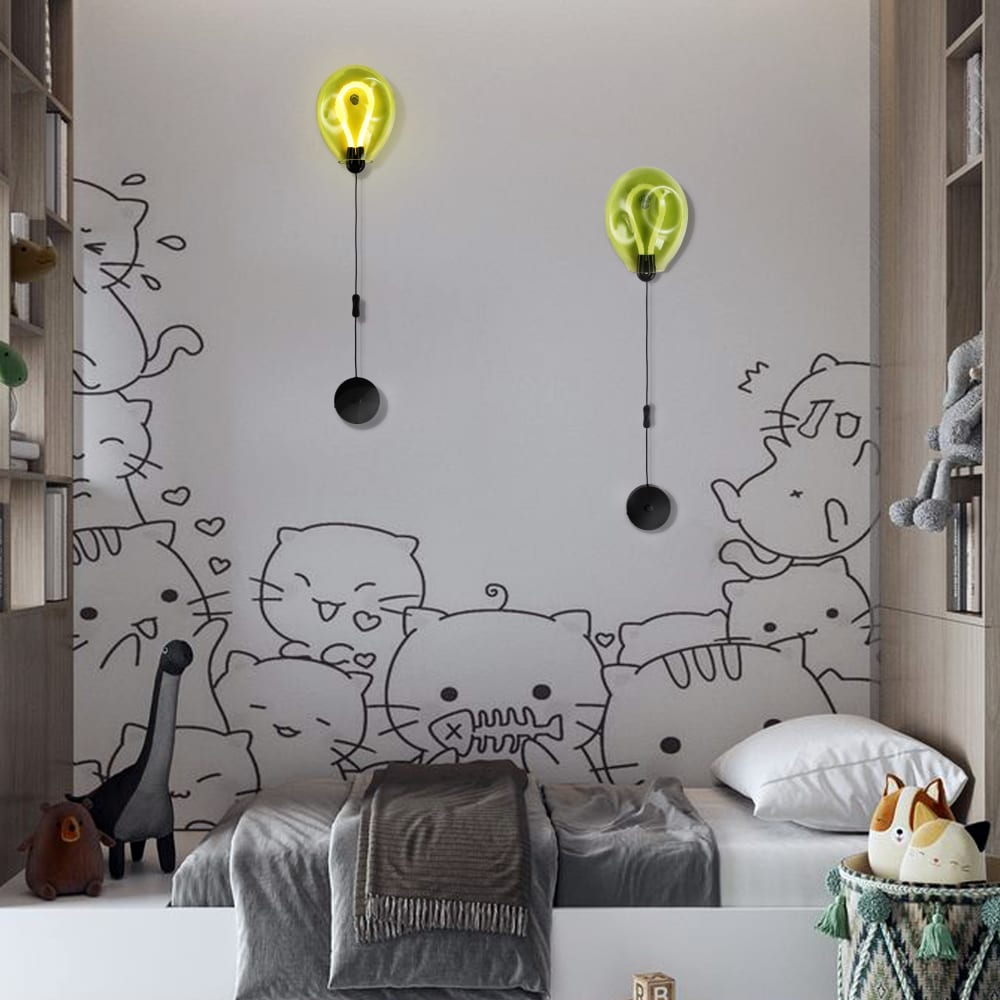 Applique murale globe vert froissé LED 8W avec câble 26cm — vue 4