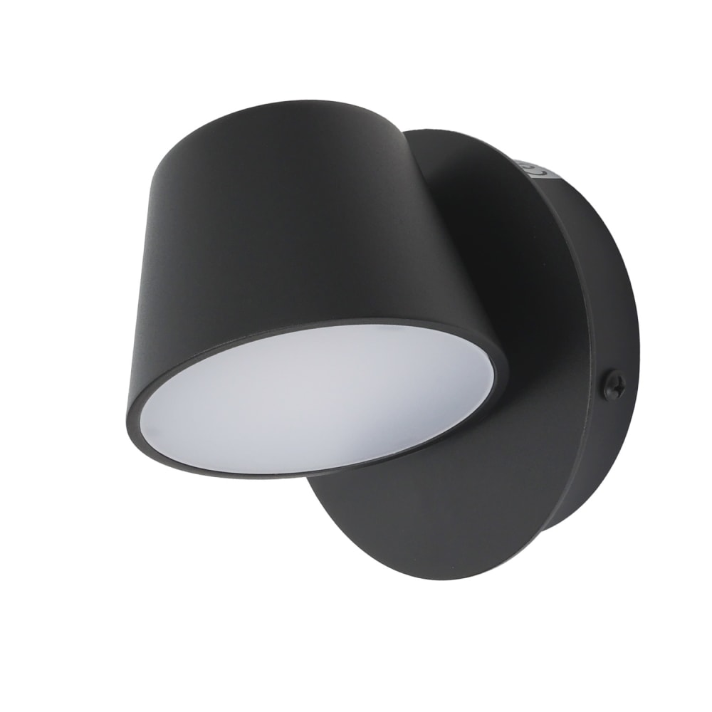 Applique murale noire avec spot de lecture LED 6W orientable 11.8cm