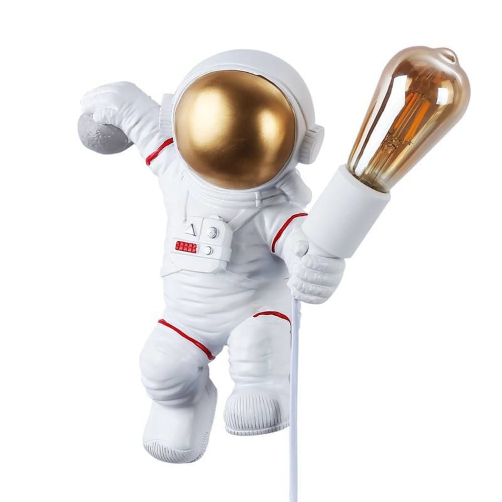 Alpinaluz Astronauten-Wandleuchte Harz Weiß Kabel 29 cm style modern Weiß Harz