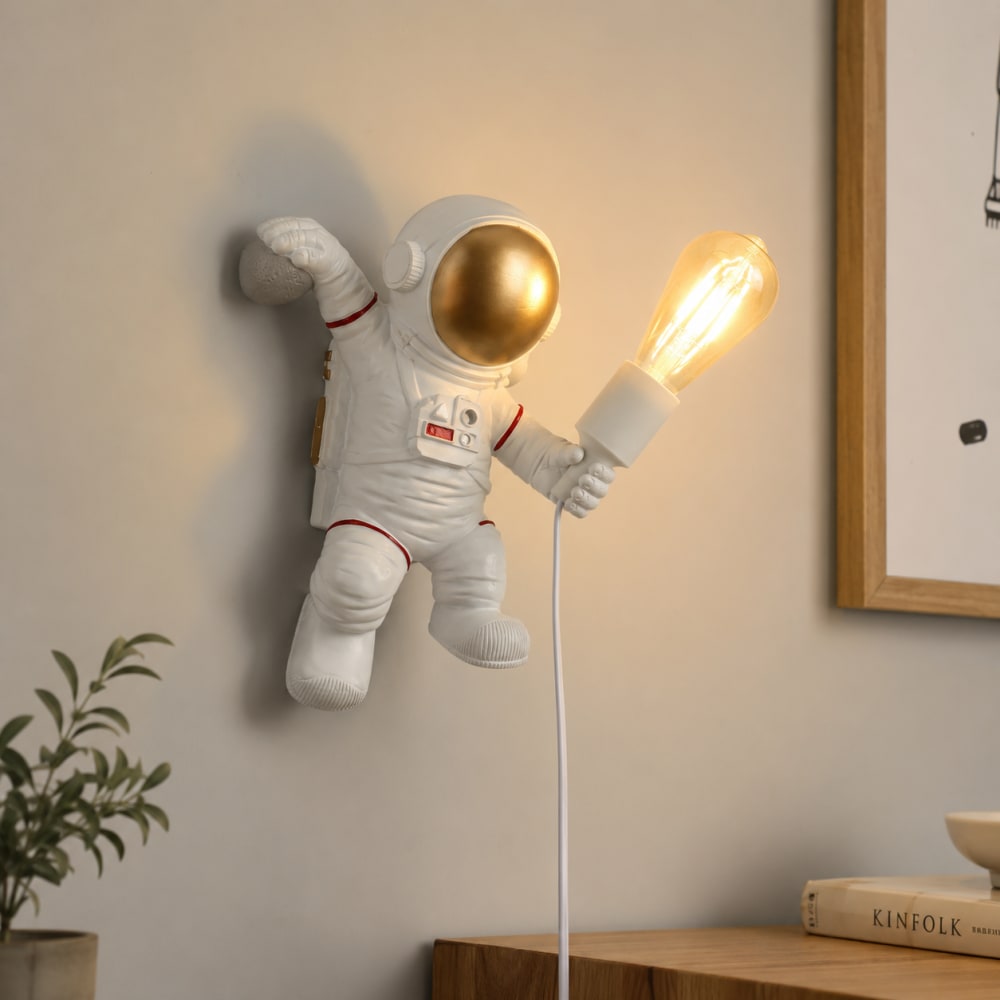 Applique murale astronaute avec veilleuse lune 29x17cm — vue 3