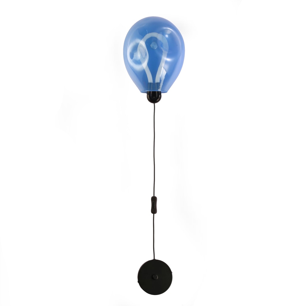 Applique murale globe bleu froissé LED 8W avec câble  26cm