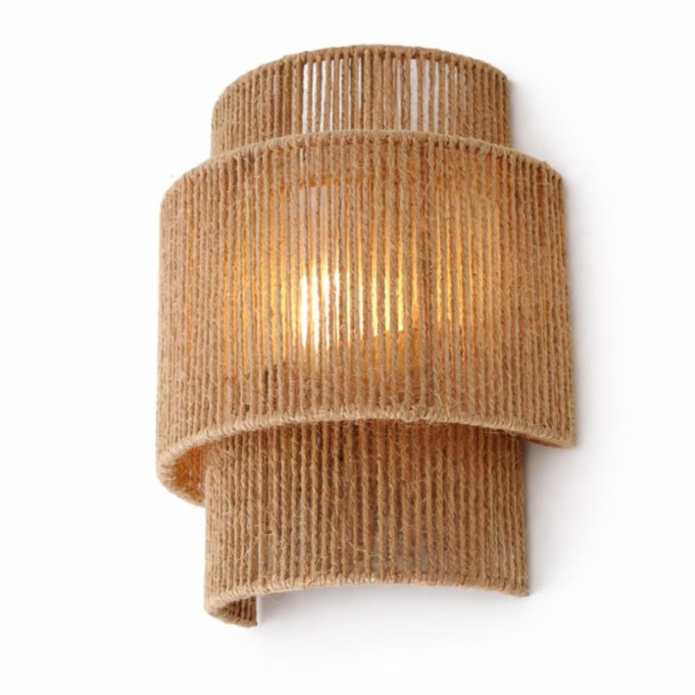 Alpinaluz Wandleuchte mit handgewebtem Juteschirm, E27 style modern Braun Jute