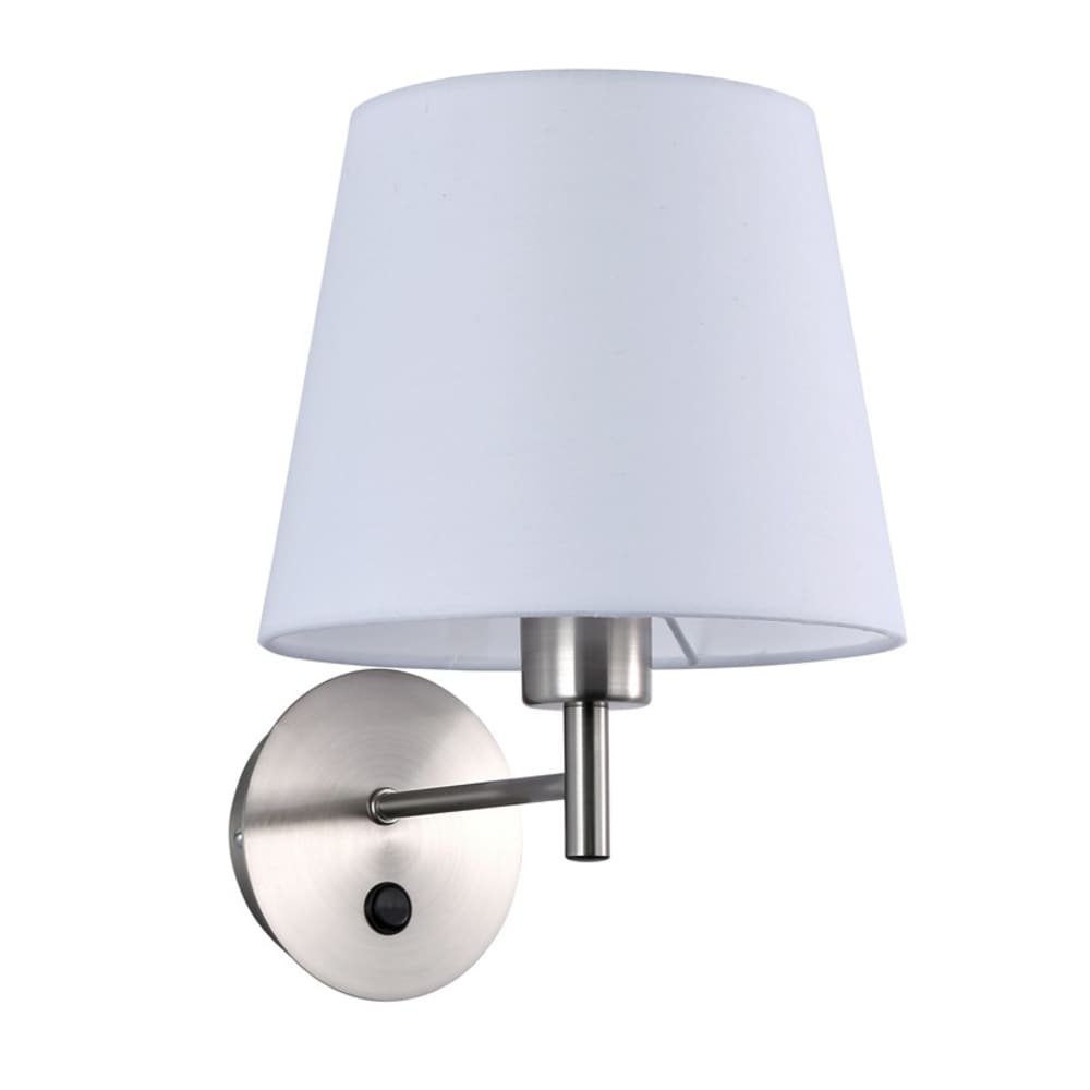 Applique murale textile nickel avec interrupteur nickel 30x22cm