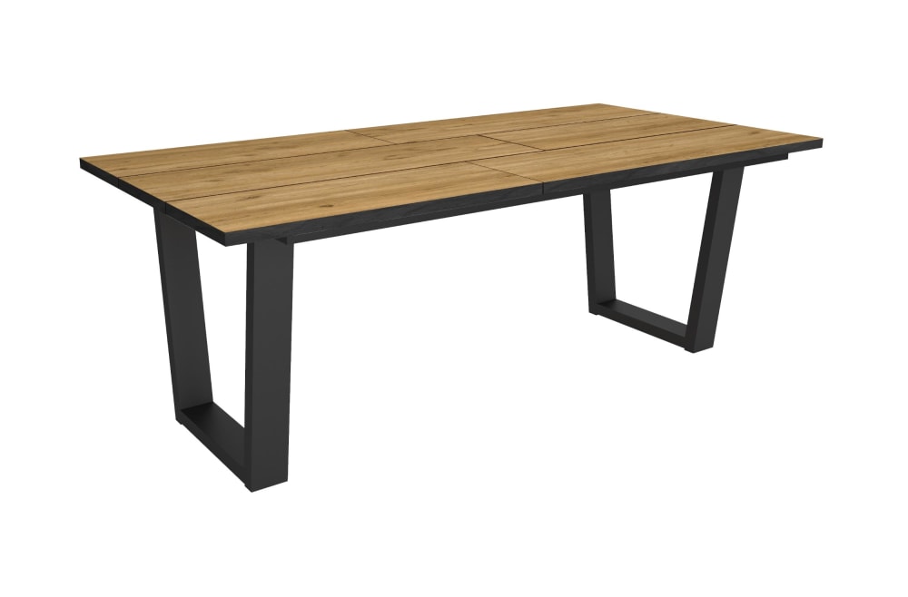 Esstisch Holzeffekt 194x90x74cm Eiche und Schwarz - Maisons Du