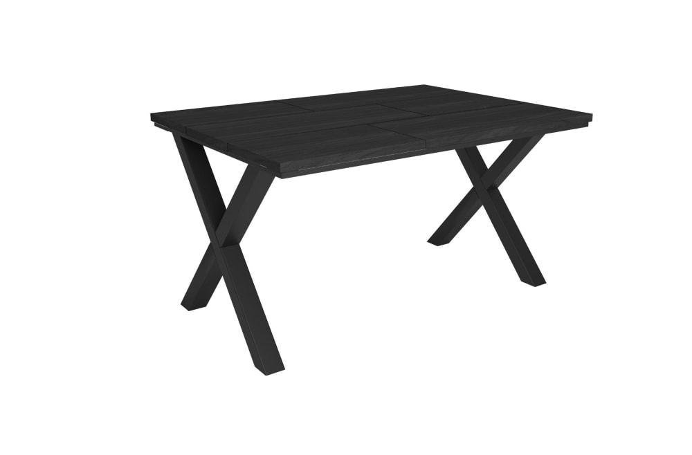 Table à manger effet bois noir 140x90x74cm