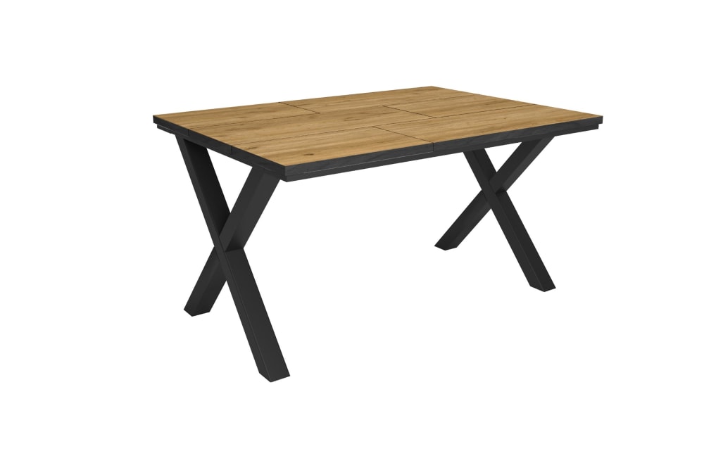 Esstisch Holzeffekt 140x90x74cm Eiche und Schwarz - Maisons Du