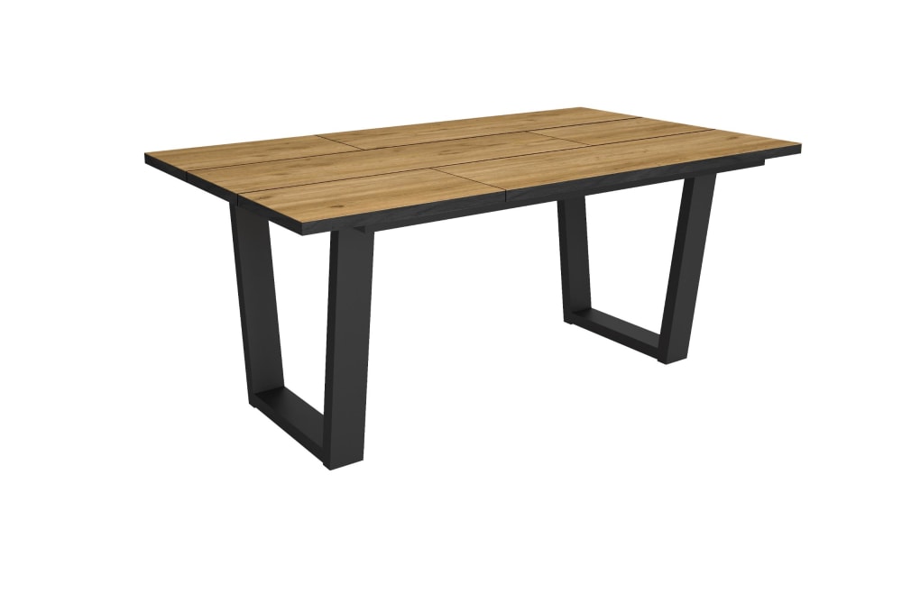 Esstisch Holzeffekt 167x90x74cm Eiche und Schwarz - Maisons Du