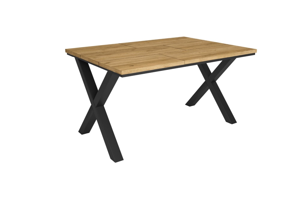 Table à manger effet bois de chêne 140x90x74cm