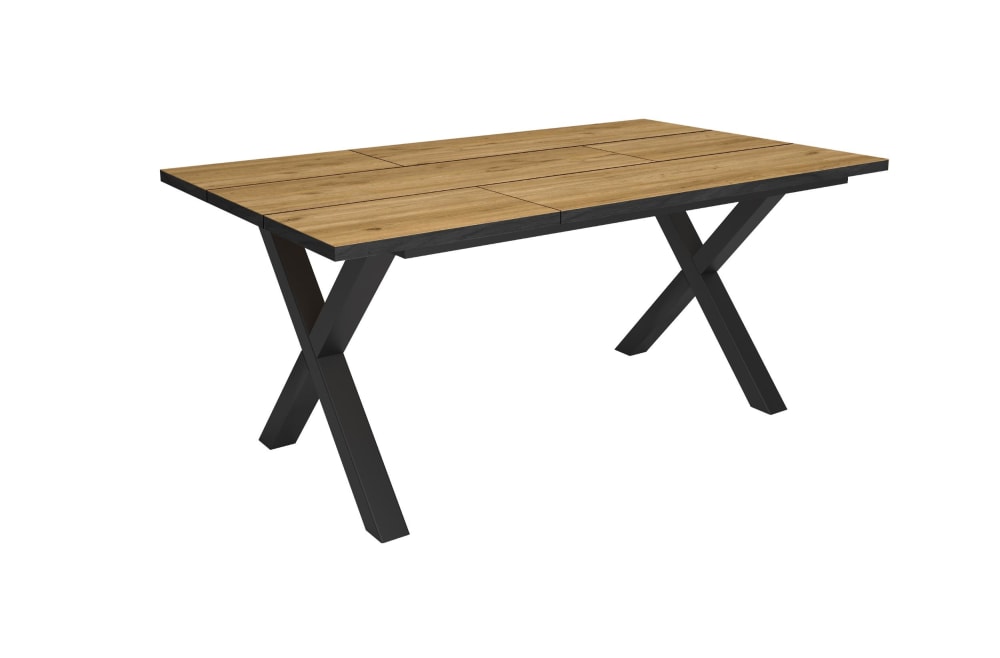 Esstisch Holzeffekt 167x90x74cm Eiche und Schwarz - Maisons Du