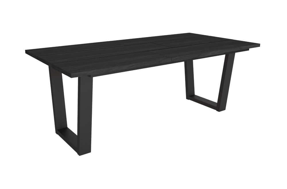 Table à manger effet bois noir 194x90x74cm