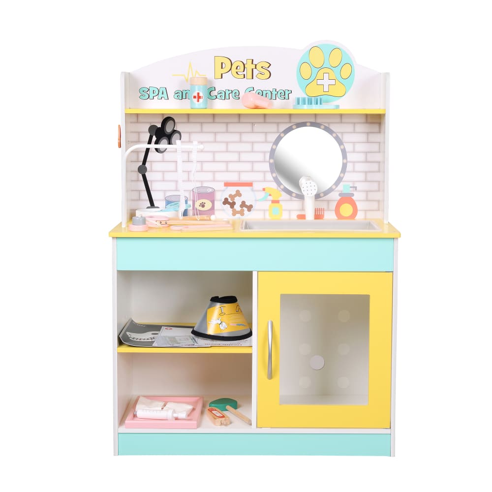 Teamson Tierpflege-Set für Kinder, 86cm, Grün/Gelb GRÜN HOLZ Kinder
