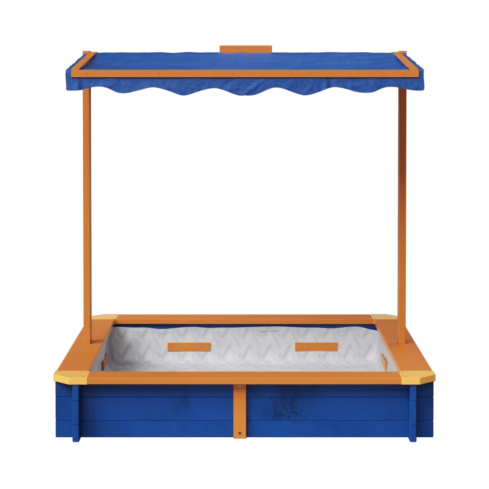 Teamson Sandkasten Outdoor, 120cm, Blau Blau Holz