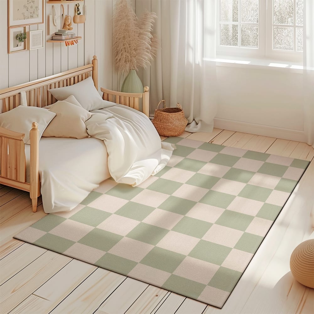 Kinderteppiche Karos grün 85x130cm - Maisons Du Monde