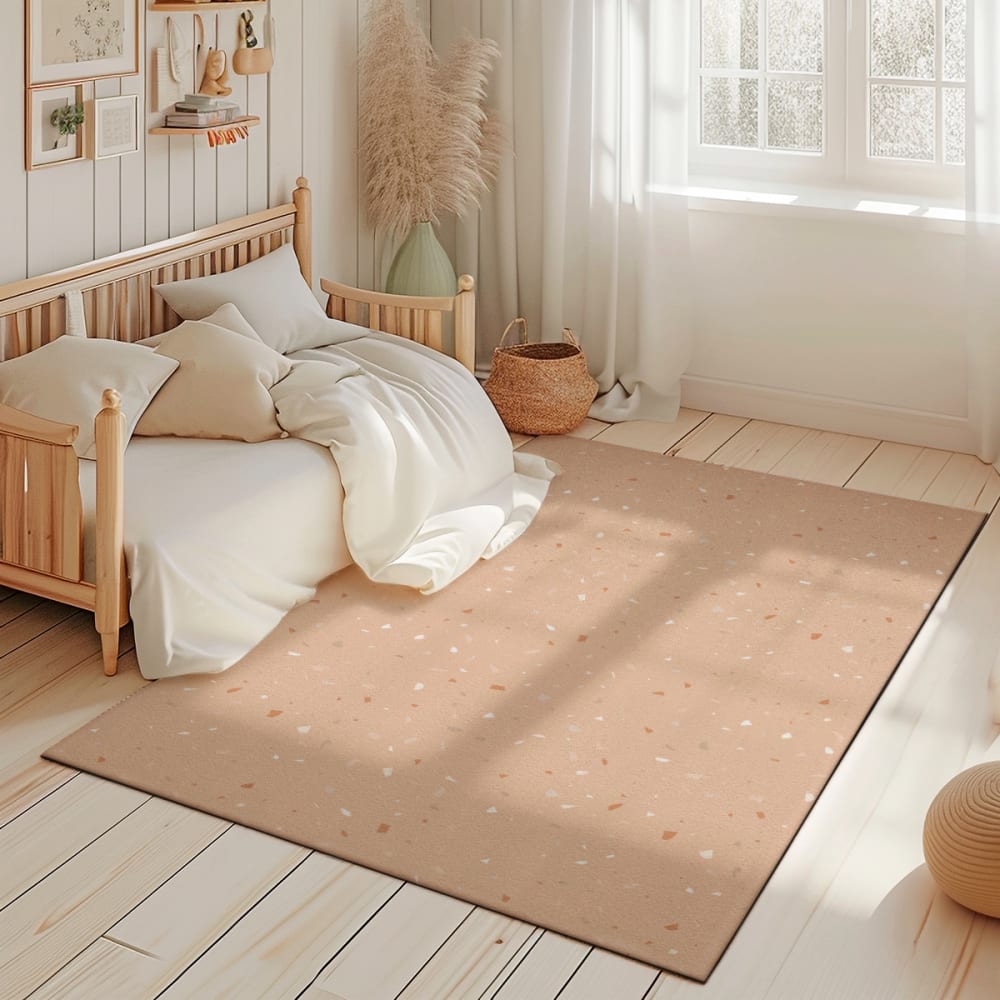 Tapis de jeu enfant terrazzo marron 85x130cm