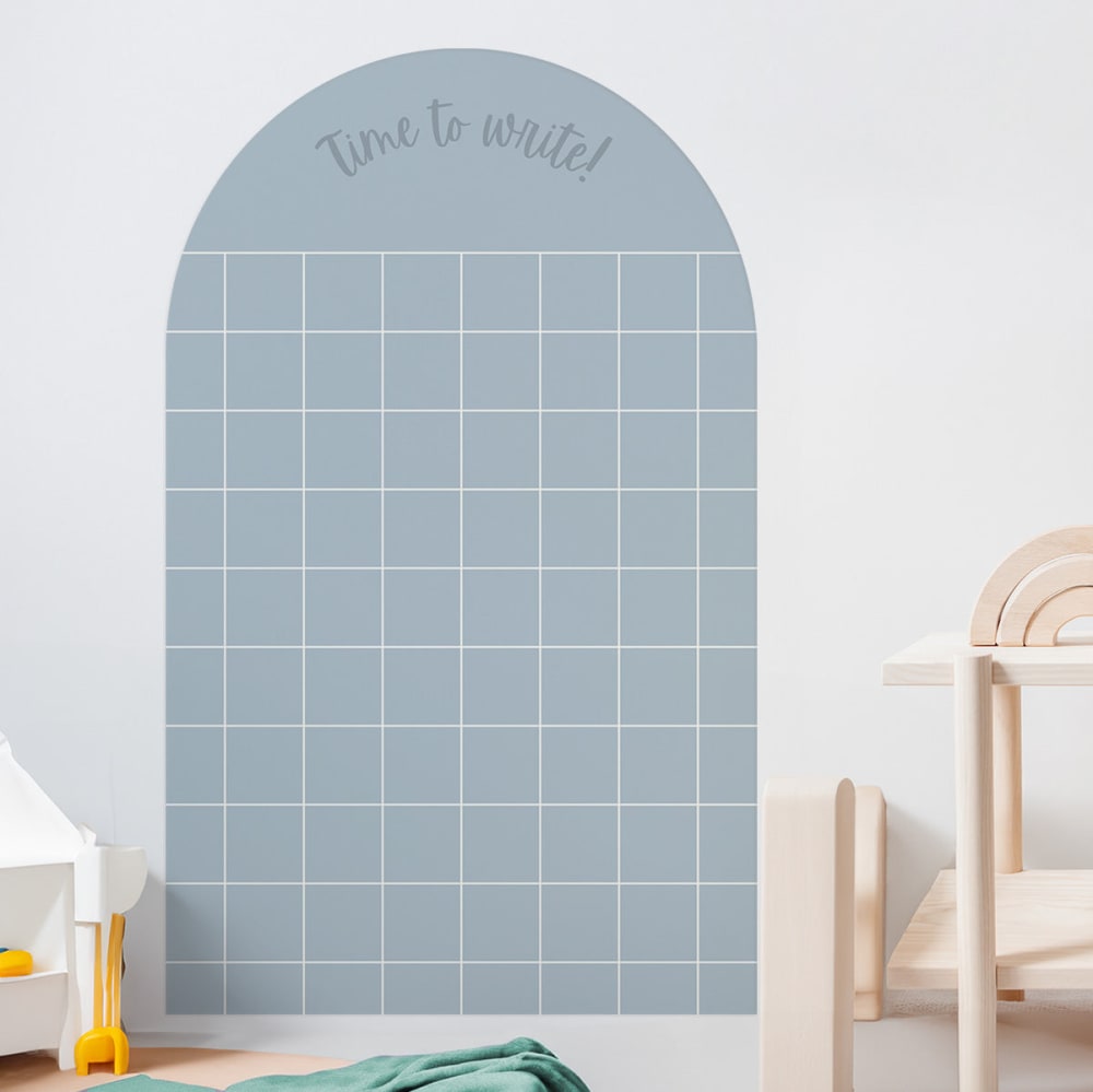 Magnetische Klebetafel Kästchen Blau Bogen 60x98cm - Maisons Du