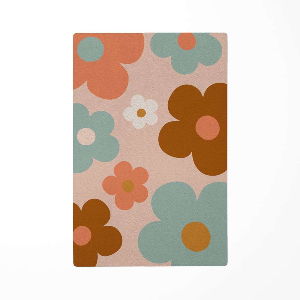 Tapis de jeu enfant marguerites multicolore 85x130cm