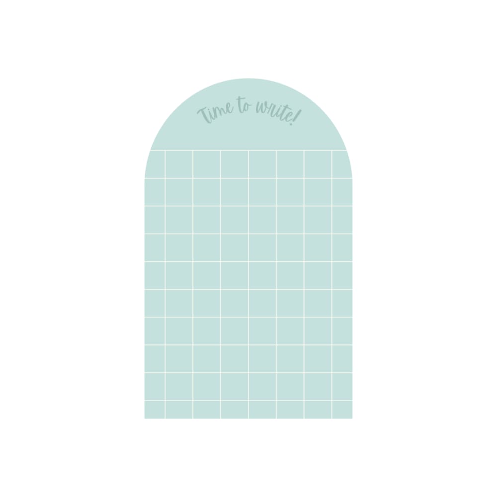 Tableau adhésif magnétique arc carreaux menthe 60x98cm