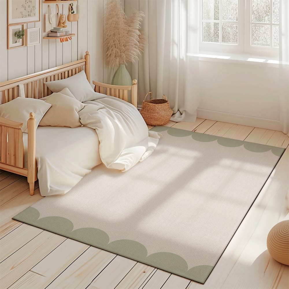 Tapis de jeu enfant coquille vert 85x130cm