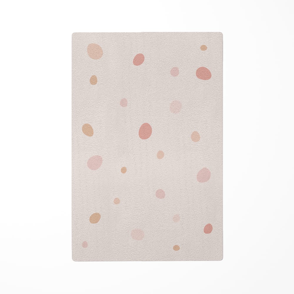 Tapis de jeu enfant pois rose 85x130cm