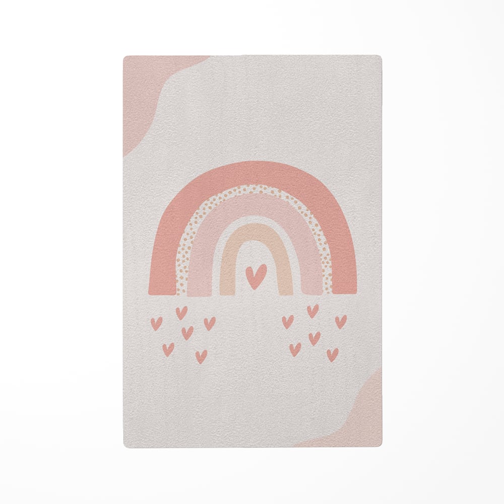 Tapis de jeu enfant arc-en-ciel rose 85x130cm