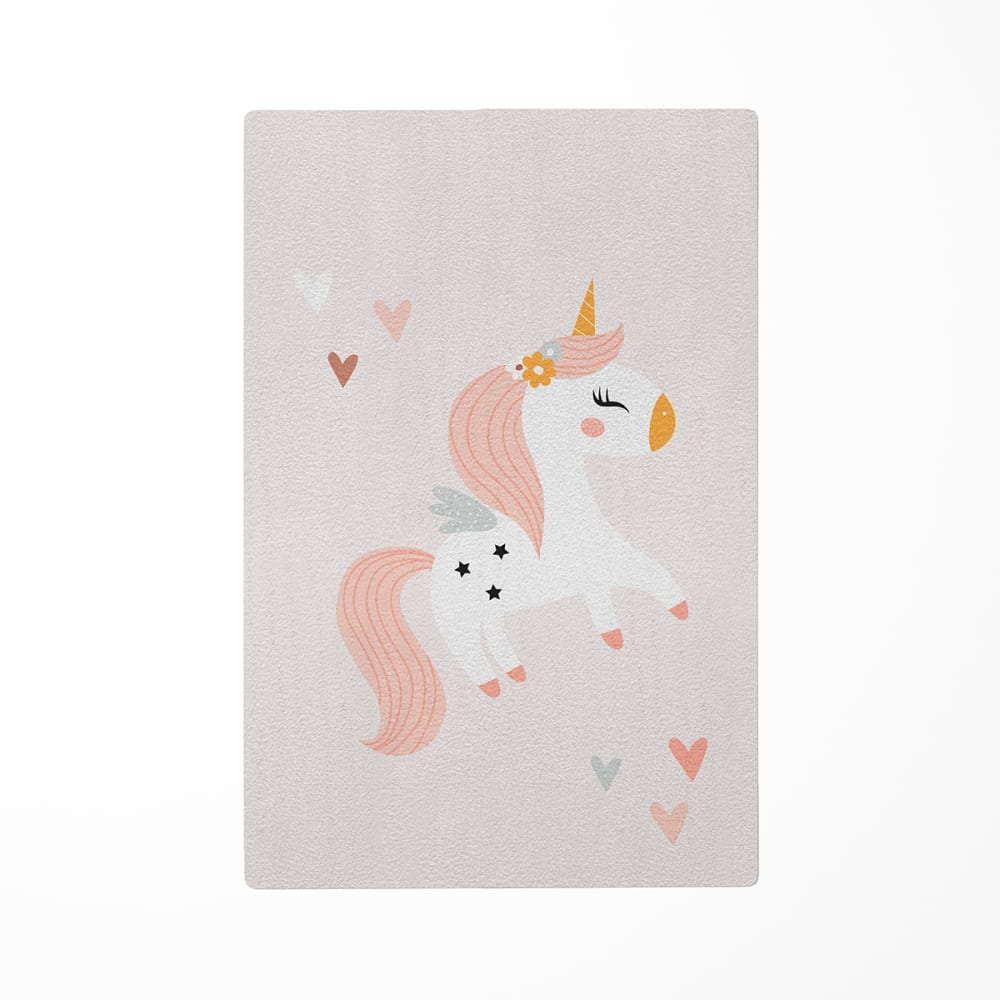 Tapis de jeu enfant licorne 2 rose 85x130cm