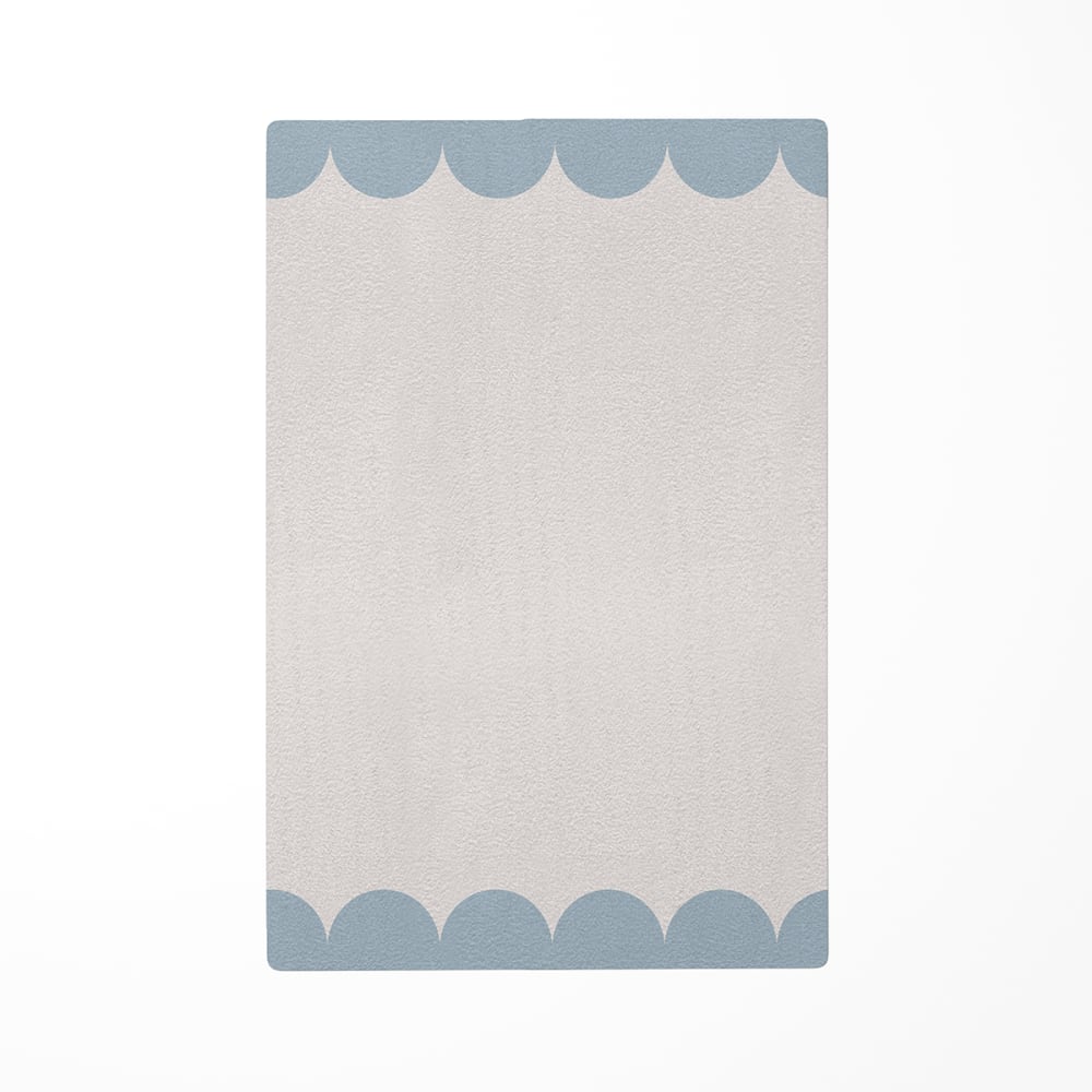 Decochic Kinderteppiche Muschel himmelblau 85x130cm Öko-Tex Zertifikat Pes - Polyester Kinder