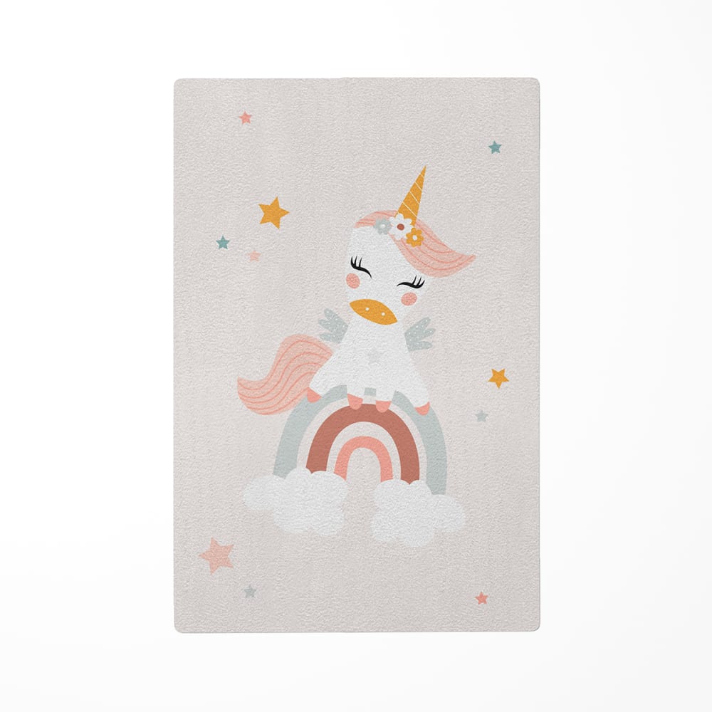 Tapis de jeu enfant  licorne 1 rose 85x130cm
