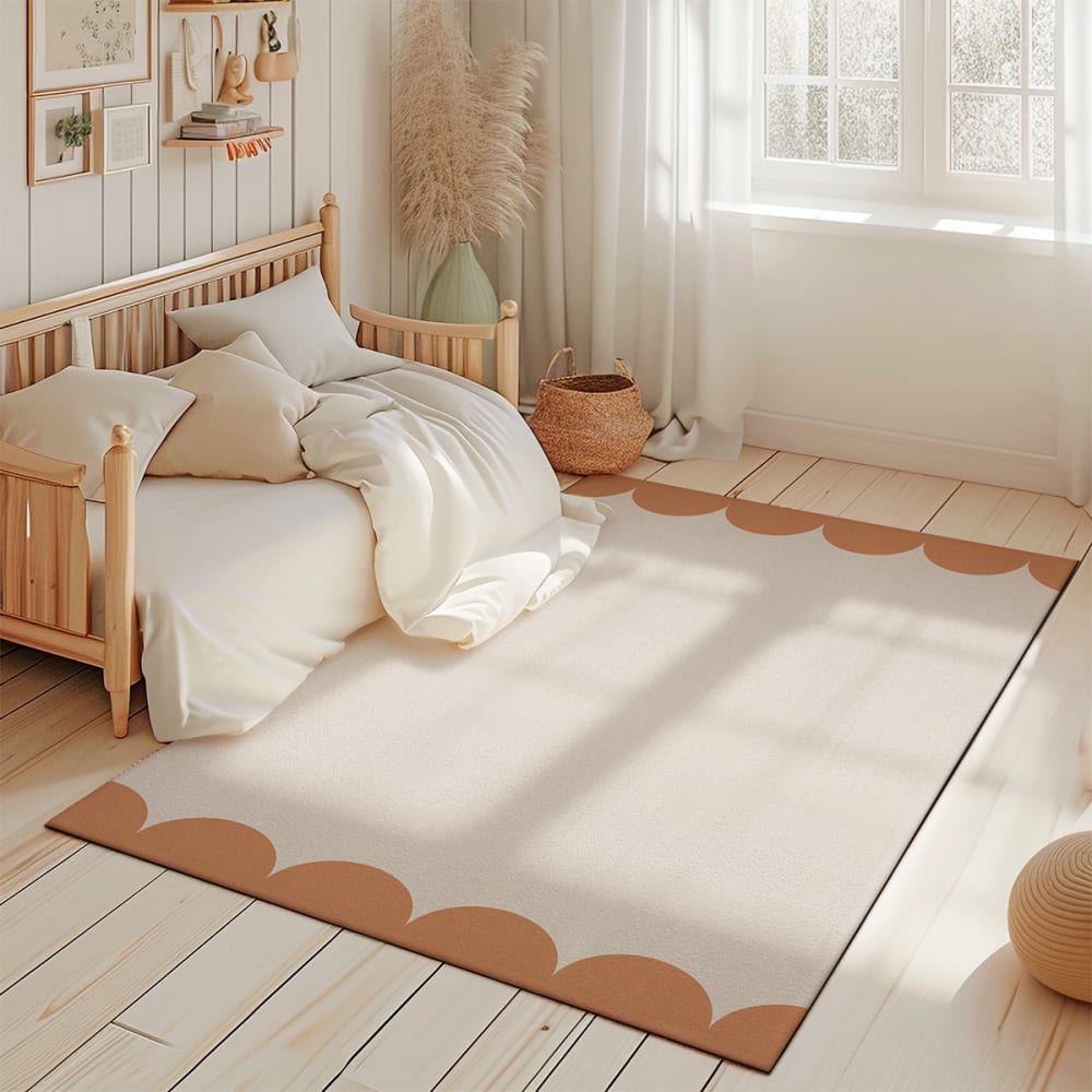 Tapis de jeu enfant  coquille marron 85x130cm