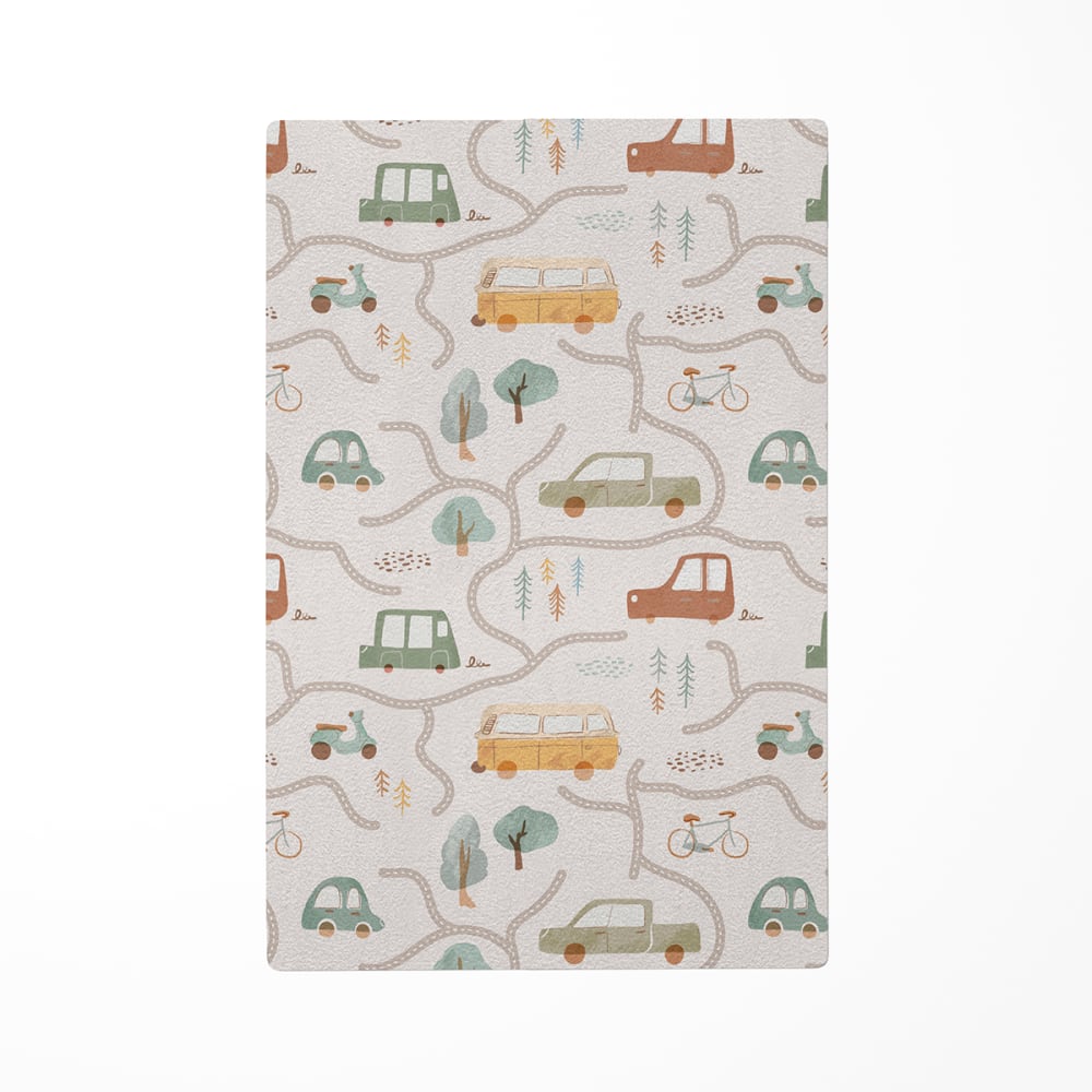 Tapis de jeu enfant voitures multicolore 85x130cm