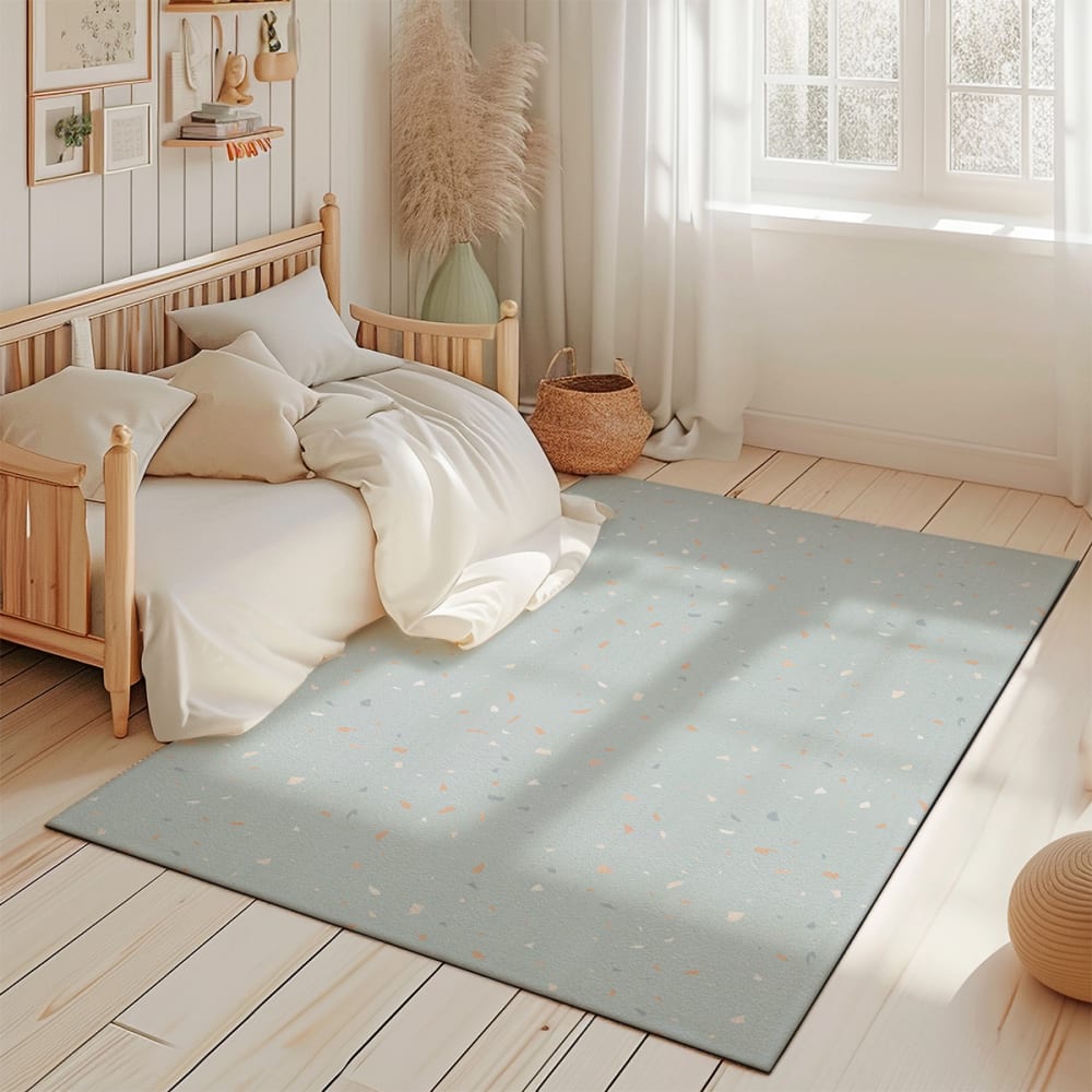 Tapis de jeu enfant  terrazzo bleu 85x130cm