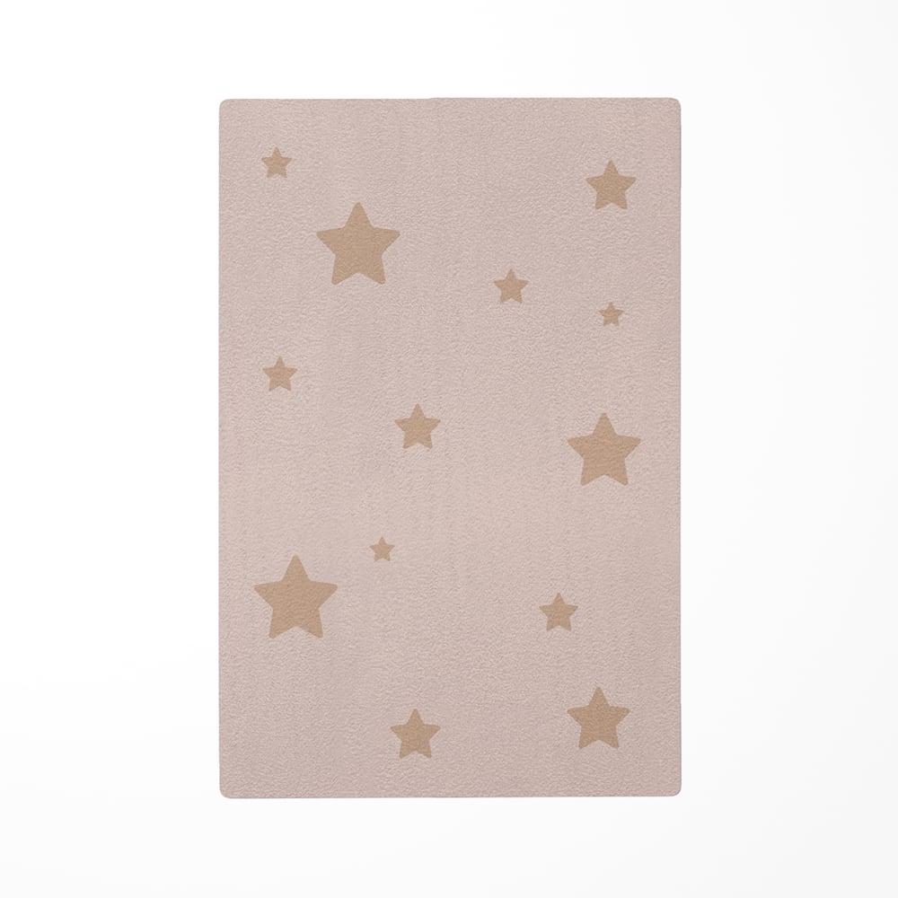 Decochic Kinderteppiche Sterne beige 85x130cm Öko-Tex Zertifikat Pes - Polyester Kinder