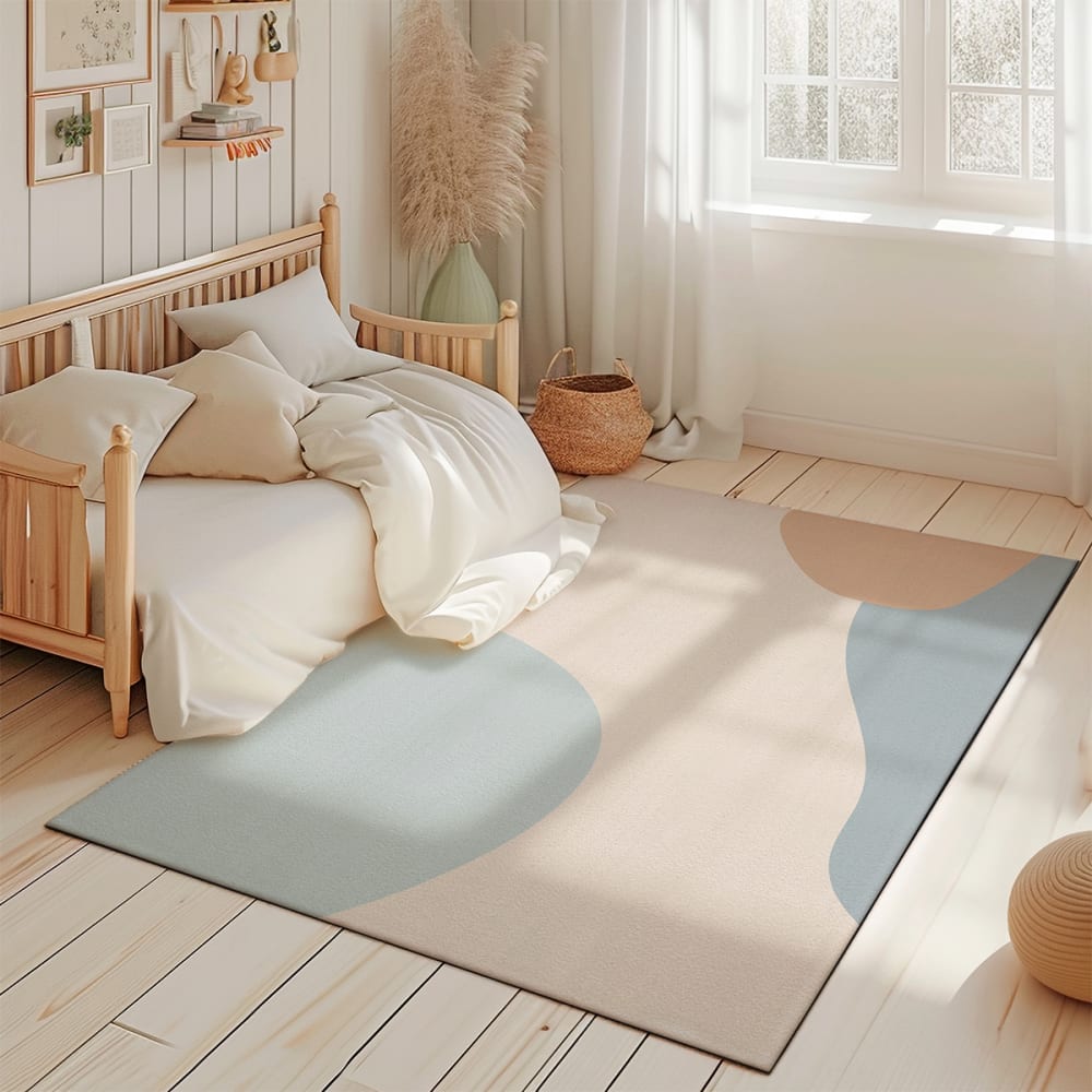 Tapis de jeu enfant  abstrait bleu 85x130cm