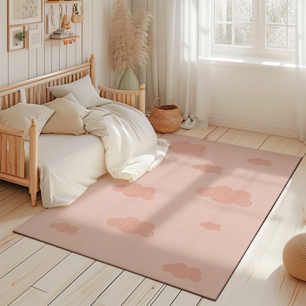 Tapis de jeu enfant  nuages rose 85x130cm