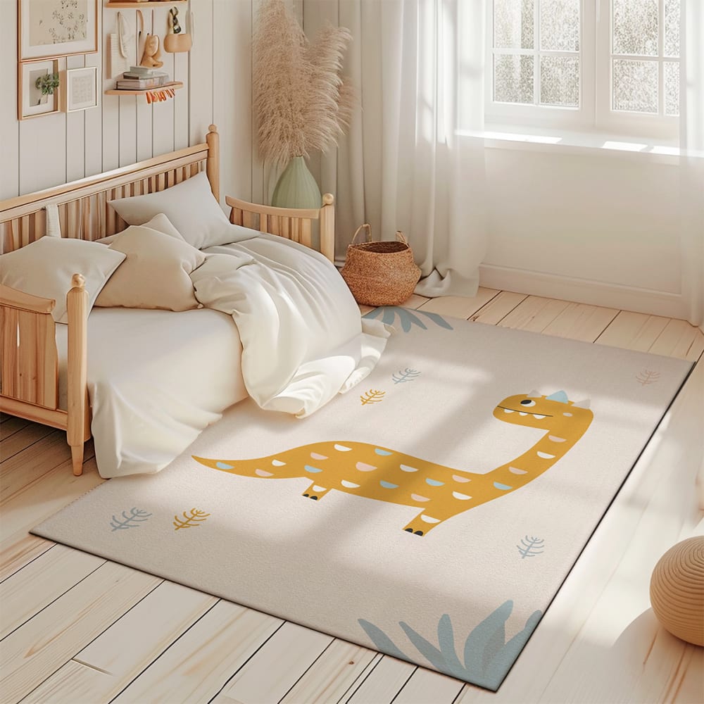 Tapis de jeu enfant  dinosaures 1 bleu 85x130cm