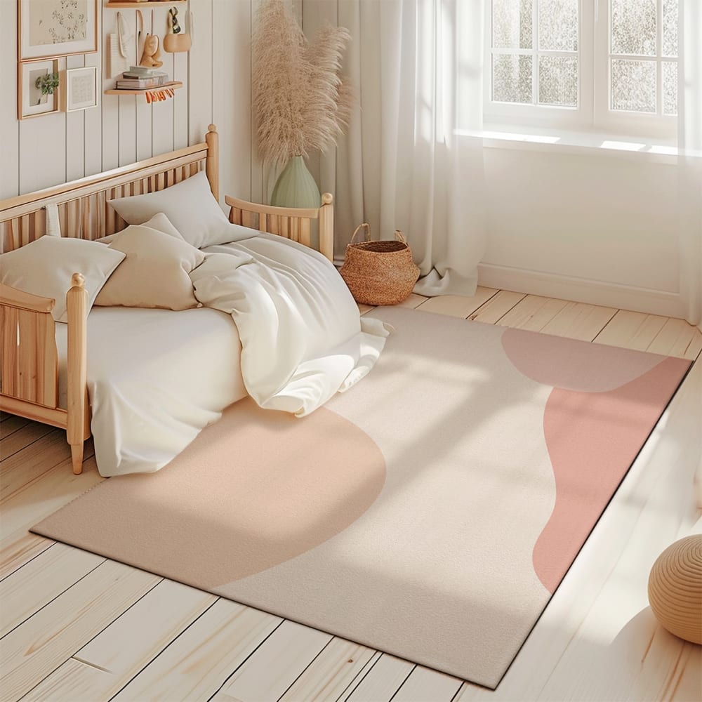 Tapis de jeu enfant abstrait rose 85x130cm