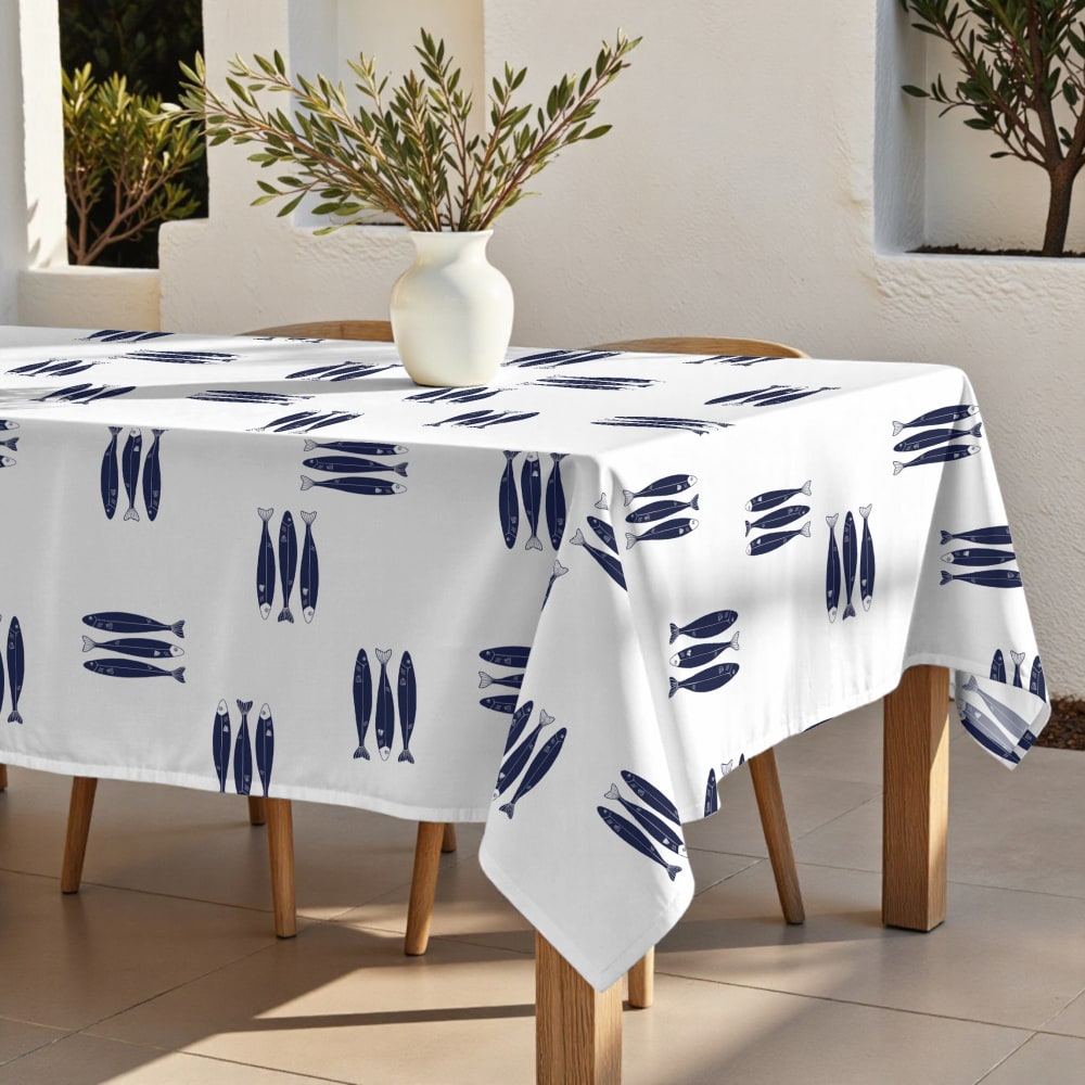 Nappe en tissu blanc 200x140 cm