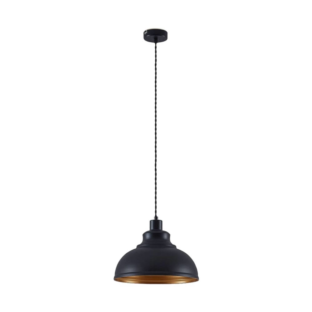Lindby Pendelleuchte aus Metall, schwarz style vintage - Metall