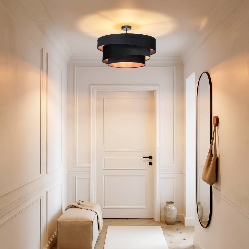 Deckenlampe aus Textil, schwarz - Maisons Du Monde
