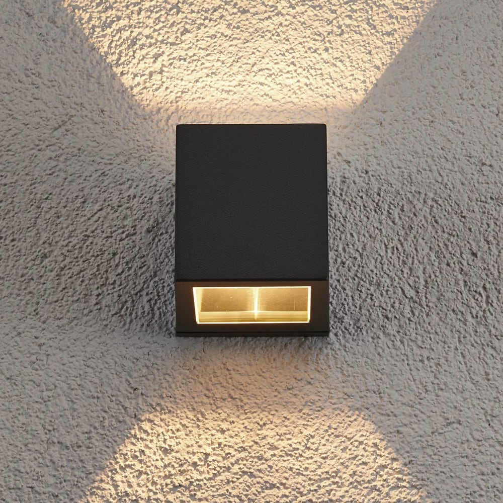 Lucande Außenwandleuchte aus Aluminium, schwarz style modern - Aluminium