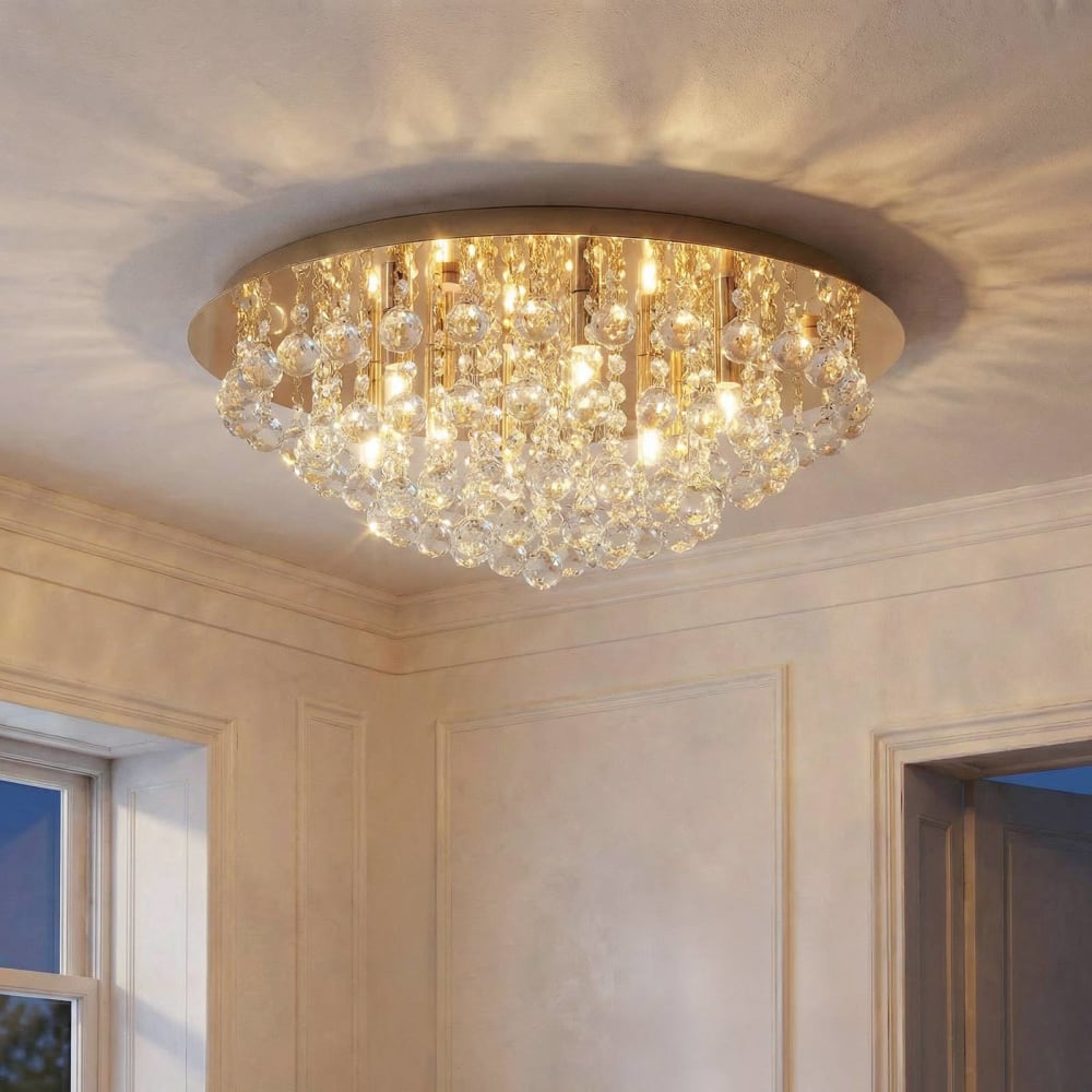 Deckenlampe aus Kristall, gold / messing - Maisons Du Monde