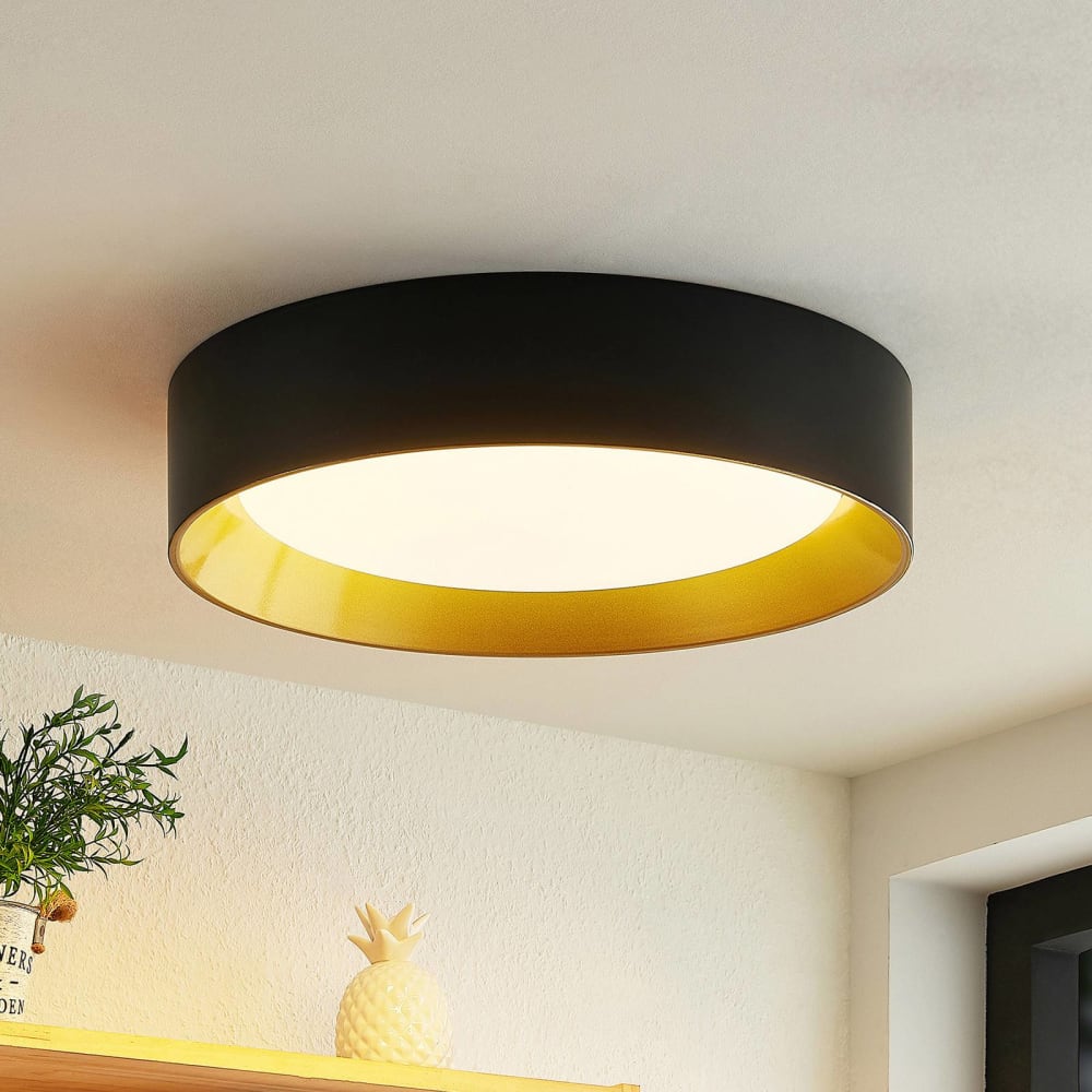 Lindby LED Deckenleuchte aus Aluminium, schwarz style modern - Aluminium