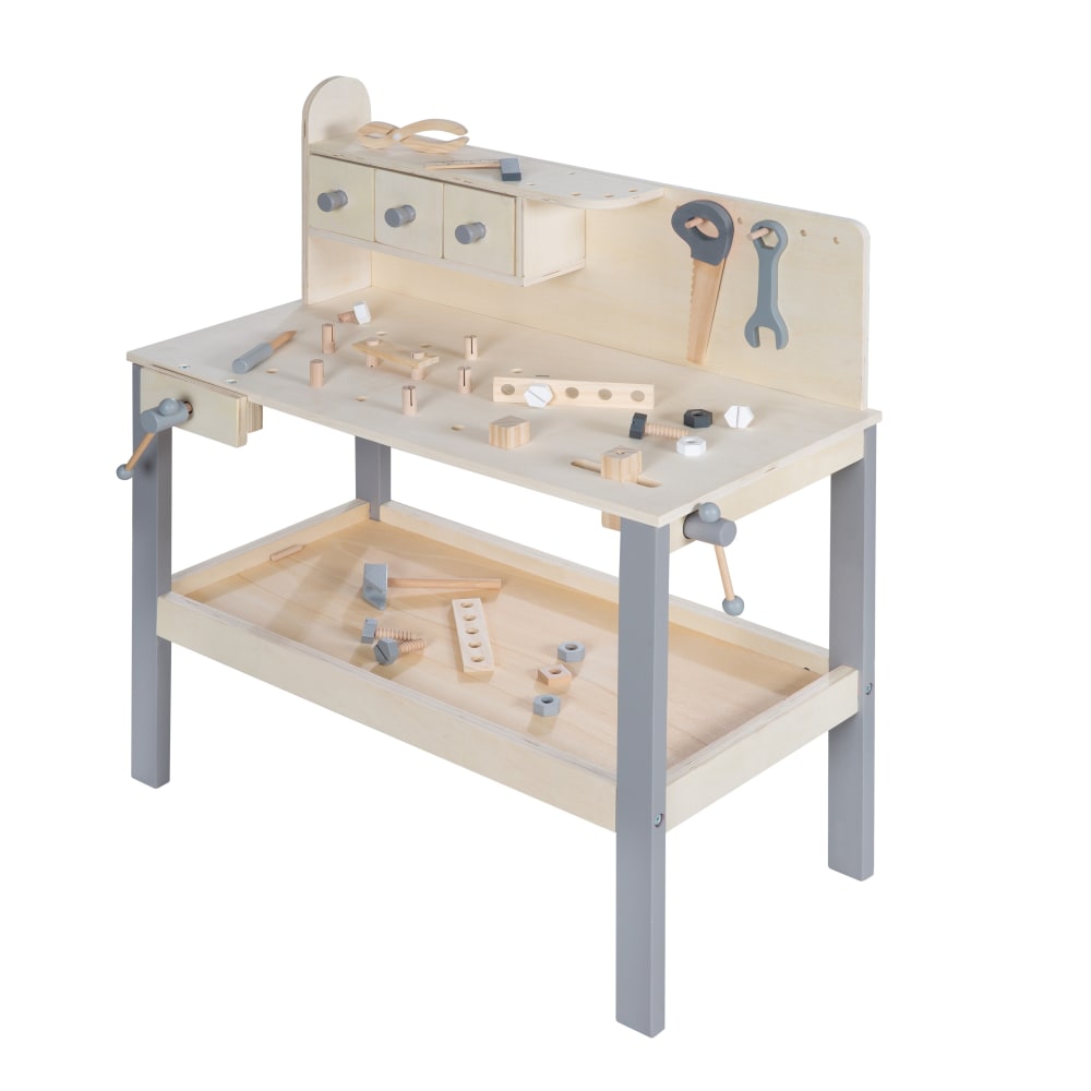 roba Werkbank inkl. Werkzeug, Holz natur BRAUN SPANPLATTE Kinder