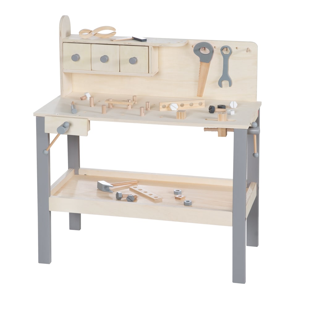 Werkbank inkl. Werkzeug, Holz natur - Maisons Du Monde