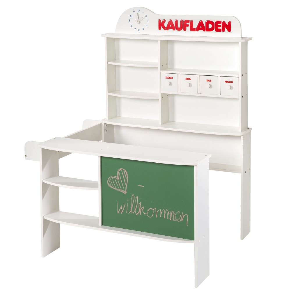 Kaufladen, 4 Schubladen, Seitentheke, Tafel, Weiß - Maisons Du